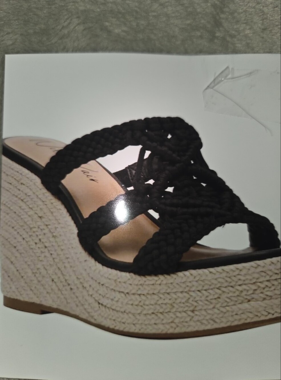 ❤️Wild Pair Black Braided Espadrille Wedge Sandals☀️